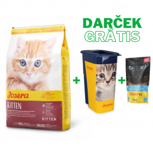 Josera Kitten 10kg + KAPSIČKA Josera Filet Huhn mit Lachs 1ks GRÁTIS + Josera DÓZA na krmivo pre mačky 1ks GRÁTIS