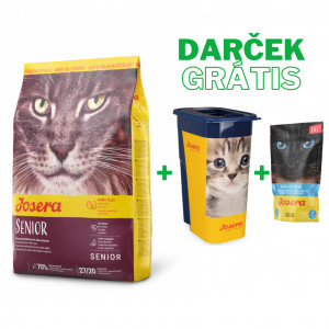 Josera Senior 10kg + KAPSIČKA Josera Filet Huhn mit Lachs 1ks GRÁTIS + DÓZA Josera na krmivo pre mačky 1ks GRÁTIS