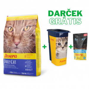 Josera DailyCat 10kg + KAPSIČKA Josera Filet Huhn mit Lachs 1ks GRÁTIS + DÓZA Josera na krmivo pre mačky 1ks GRÁTIS