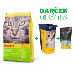 Josera SensiCat 10kg + KAPSIČKA Josera Filet Huhn mit Lachs 1ks GRÁTIS + DÓZA Josera na krmivo pre mačky 1ks GRÁTIS