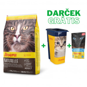 Josera Naturelle 10kg + KAPSIČKA Josera Filet Huhn mit Lachs 1ks GRÁTIS + DÓZA Josera na krmivo pre mačky 1ks GRÁTIS